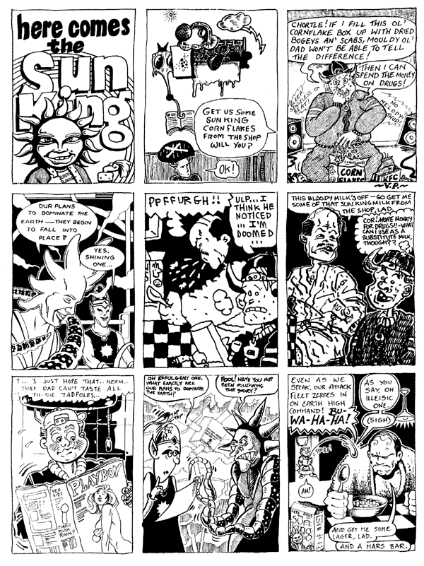 1 Terry Wiley 2 Darryl Cunningham 3 Vic Pratt4 Steve Martin 5 Simon Gane 6 mooncat 7 Nigel Lowrey 8 Richard Argent 9 Carl WhiteAll artwork � individual artists. Not to be reproduced without permission